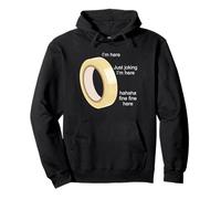 Funny Tape I'm Here Just Joking I'm Here Haha Fine Pullover Hoodie