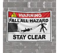 Funny Tapestry Fall Hazard Warning: Stay Clear of Danger Zone Tapestry Decor for Man Cave Bar for Man Cave(100X150CM)