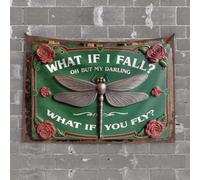 Funny Tapestry What If I Fall? Oh But My Darling, What If You Fly? Tapestry Funny Decor For Bar Men Cave Decor(75X100CM)