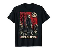Funny Tarot Card Deadlifts Gym Workout Black Value Graphic T-Shirt