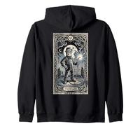 Funny Tarot Card The Welder Skeleton Welding Gothic Zip Hoodie