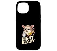 Funny Tarsier Late Night Ready Cartoon Case for iPhone 15