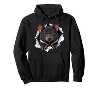 Funny Tasmanian Devil Peeking Cute Zoo Animal Lover Pullover Hoodie