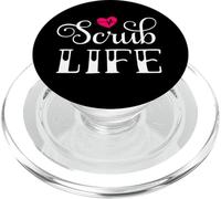 Funny Tattoo Style Scrub Life For Nurses Frontline Workers PopSockets PopGrip for MagSafe