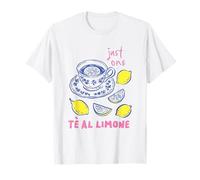 Funny Tè Al Limone Italian Tea Cup and Lemon Slice Retro Tee T-Shirt