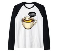 Funny Tea Bag Mug Humor I Pee in Your Drink Raglan Baseball Tee