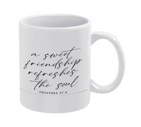 Funny Tea Cup Funny Coffee Mug A Sweet Friendship Refreshes The Soul 11Oz- Coffee Mug, Birthday Gifts, Ceramic Glossy Mug Gifts for Men & Women Christmas Birthday Gift