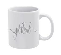 Funny Tea Cup God Blessed Sign 11 Oz Ceramic Coffee Mug - Holiday Office Gifts for Bosses, Employees, Co-Workers, Father's Birthday Gift for Family and Friends