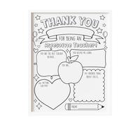 Funny Teacher Appreciation Card Coloring Posters Handmade Teacher Day Greeting Card for Kid Creative Art Craft Activity Teacher Thank You Craft
