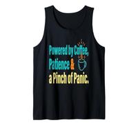 Funny Teacher Coffee Chaos Powered By Patience Humor Tank Top