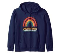 Funny Teacher Graphic Retro Women Mom Public School Teacher Zip Hoodie