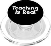 Funny Teacher Humor Design Teaching Is Real School Energy PopSockets PopGrip for MagSafe