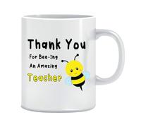 Funny Teacher Mug Thank You for Bee-ing Amazing 11oz Ceramic Coffee Cup with Cute Bee Design Both Sides Print KMUG33