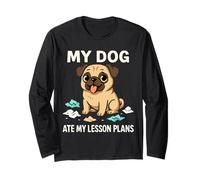 Funny Teacher My Dog Ate My Lesson Plans School Staff Long Sleeve T-Shirt