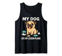 Funny Teacher My Dog Ate My Lesson Plans School Staff Tank Top
