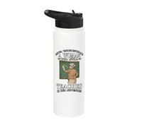 Funny Teacher Never Underestimate Old Woman Teach Seventies Stainless Steel Insulated Water Bottle