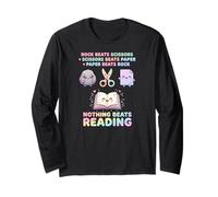 Funny Teacher Nothing Beat Reading Book Rock Paper Scissors Long Sleeve T-Shirt