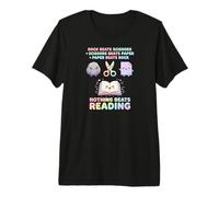 Funny Teacher Nothing Beat Reading Book Rock Paper Scissors Premium T-Shirt