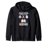 Funny Teacher Nothing Beat Reading Book Rock Paper Scissors Zip Hoodie