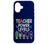 Funny Teacher Power Levels Throughout the week Case for iPhone 16