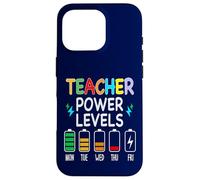 Funny Teacher Power Levels Throughout the week Case for iPhone 16 Pro