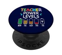 Funny Teacher Power Levels Throughout the week PopSockets Adhesive PopGrip
