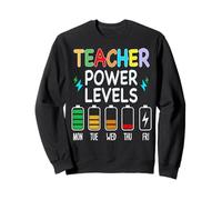 Funny Teacher Power Levels Throughout the week Sweatshirt