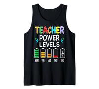 Funny Teacher Power Levels Throughout the week Tank Top