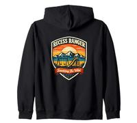 Funny Teacher Recess Ranger Retro Park Badge Patch Zip Hoodie