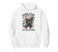 Funny Teacher Student Cat Summer Break Going Feral Pullover Hoodie
