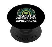 Funny Teacher T-Shirt I Teach The Cutest Little Leprechauns PopSockets Adhesive PopGrip