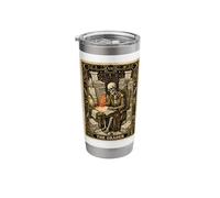 Funny Teacher Tarot Card The Grader Skeleton Professor Stainless Steel Insulated Tumbler