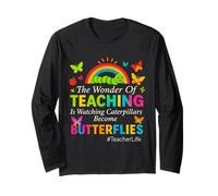 Funny Teacher The Wonder Of Teaching Is Watching Caterpillar Long Sleeve T-Shirt