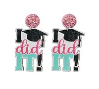 Funny Teacher's Day Earrings Back to School Drop Dangle Wooden Earrings Colorful First Day of School Earrings for Students Teacher Appreciation Gifts for Women, Metal Wood, wood