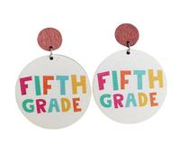Funny Teacher's Day Earrings Wooden Back to School Drop Dangle Earring for Students Teacher Appreciation Jewelry, Wood, no gem