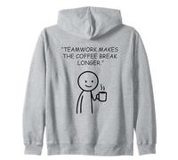 Funny Teamwork Coffee Break Longer Stick Figure Zip Hoodie