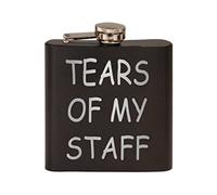 Funny Tears of My Staff Stainless Steel Hip Flask Premium Matte Black Makes a Great Gift For Him Dad Father Gag Joke Gift for Boss Owner