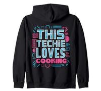 Funny Tech Geek Cooking Humor for Coders and Food Lovers Zip Hoodie