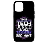 Funny Tech Junkie and Red Wine Lover Humor for Programmers Case for iPhone 12/12 Pro