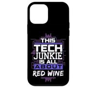 Funny Tech Junkie and Red Wine Lover Humor for Programmers Case for iPhone 12 mini
