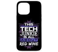 Funny Tech Junkie and Red Wine Lover Humor for Programmers Case for iPhone 13 Pro Max