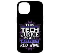Funny Tech Junkie and Red Wine Lover Humor for Programmers Case for iPhone 14