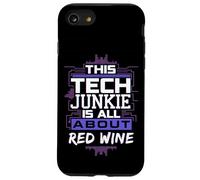 Funny Tech Junkie and Red Wine Lover Humor for Programmers Case for iPhone SE (2020) / 7/8