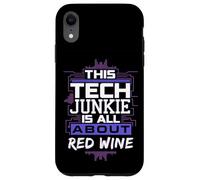 Funny Tech Junkie and Red Wine Lover Humor for Programmers Case for iPhone XR