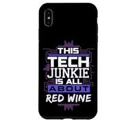 Funny Tech Junkie and Red Wine Lover Humor for Programmers Case for iPhone XS Max