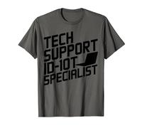 Funny Tech Support ID-10T Specialist T-Shirt, Men, Asphalt Grey, 5X-Large