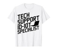Funny Tech Support ID-10T Specialist T-Shirt, Men, White, 5X-Large