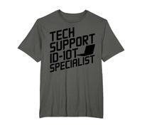 Funny Tech Support ID-10T Specialist T-Shirt, Men's Big and Tall, Asphalt Grey, 2X Tall