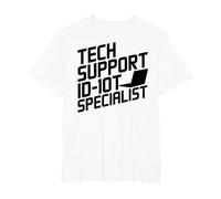 Funny Tech Support ID-10T Specialist T-Shirt, Men's Big and Tall, White, 2X Tall