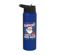 Funny Tech Support Santa Pun Christmas Helpdesk Stainless Steel Insulated Water Bottle